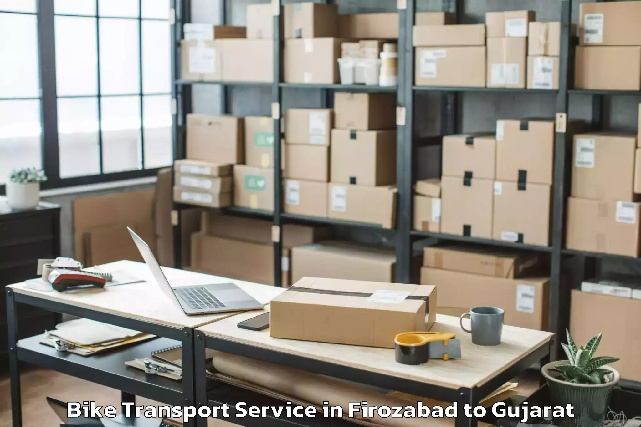 Comprehensive Firozabad to Kalavad Bike Transport